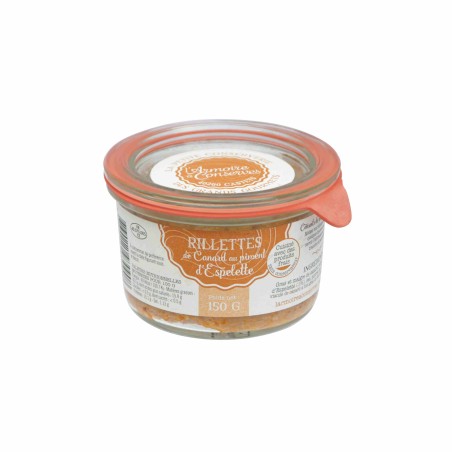 RILLETTES DE CANARD AU PIMENT D'ESPELETTE BOCAL WECK 150G