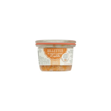 RILLETTES DE CANARD AU PIMENT D'ESPELETTE BOCAL WECK 60G