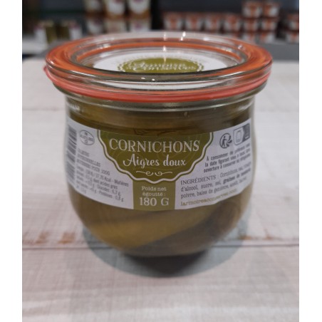 Bocal de Cornichons aigre doux 180g