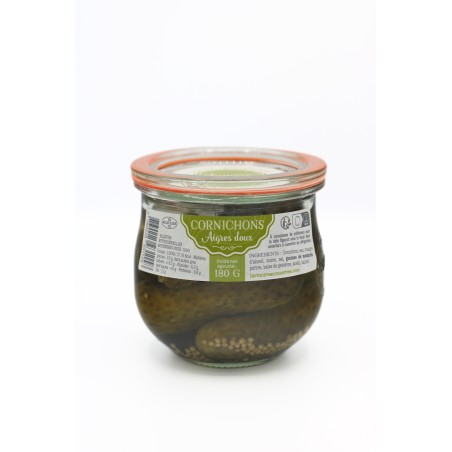 Bocal de Cornichons aigre doux 180g