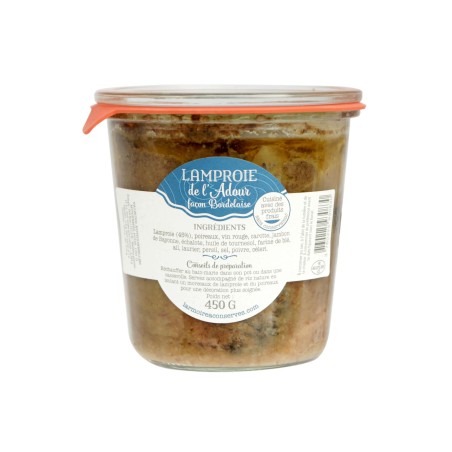 LAMPROIE DE L'ADOUR façon BORDELAISE, bocal 450g